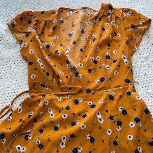 Floral Wrap Tie Dress